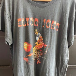 Elton John Graphic T-Shirt/Vintage Black